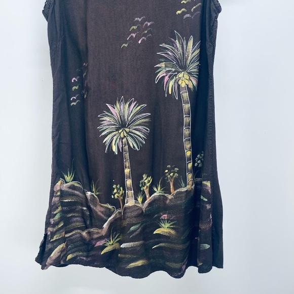 Taya Uns Dress Size S Women’s Island Beach Tropical Black Mini - Picture 5 of 6